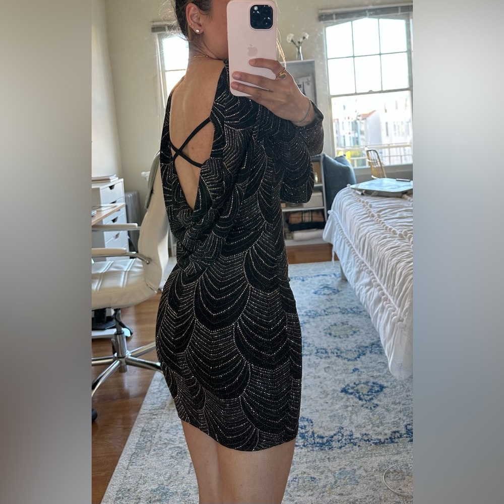 Windsor Black Sequined Minidress